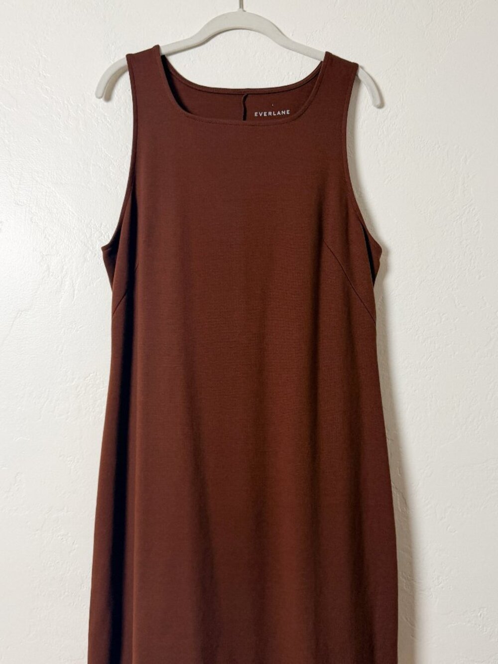 Everlane Rust Brown Cotton Square Neck Dress Size L